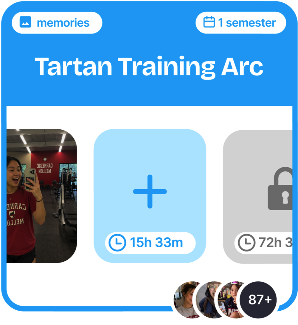 Tartan Training Arc memories card with a timer and 87 plus participants